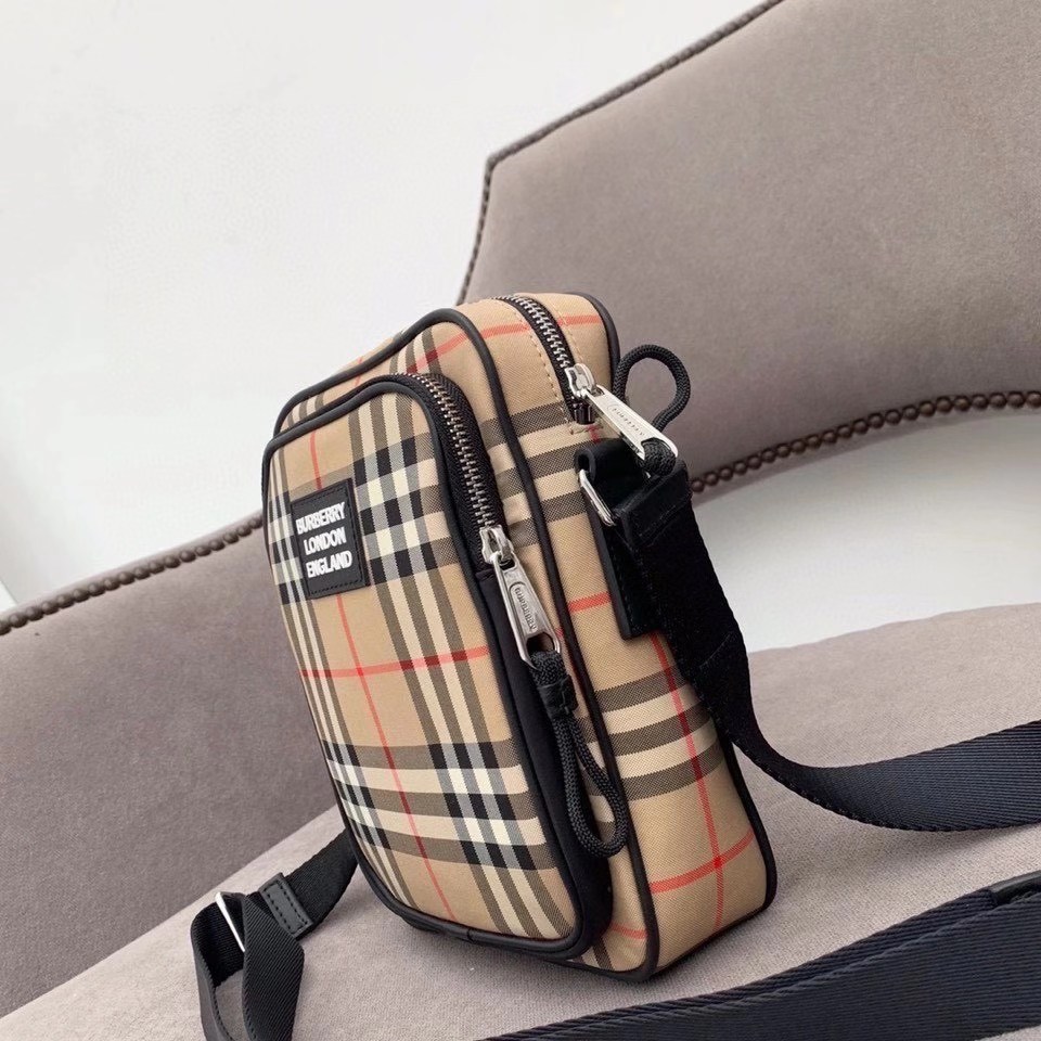 Burberry Vintage Check Crossbody Bag, typically identified as the "Freddie" model.