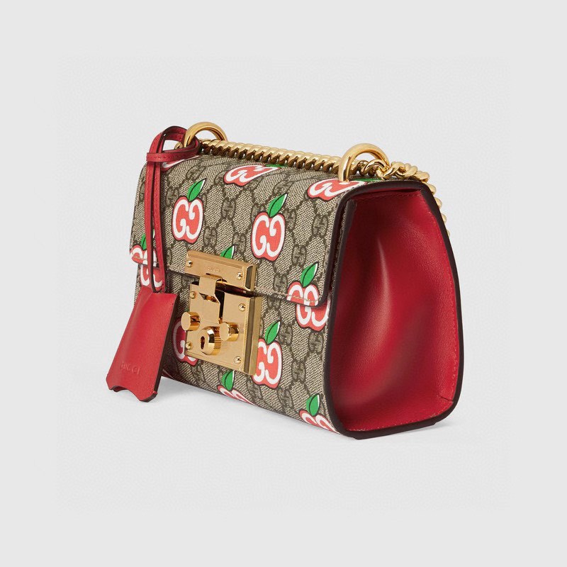 Gucci GG Supreme Apple Small Padlock Shoulder Bag