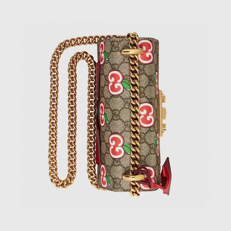 Gucci GG Supreme Apple Small Padlock Shoulder Bag