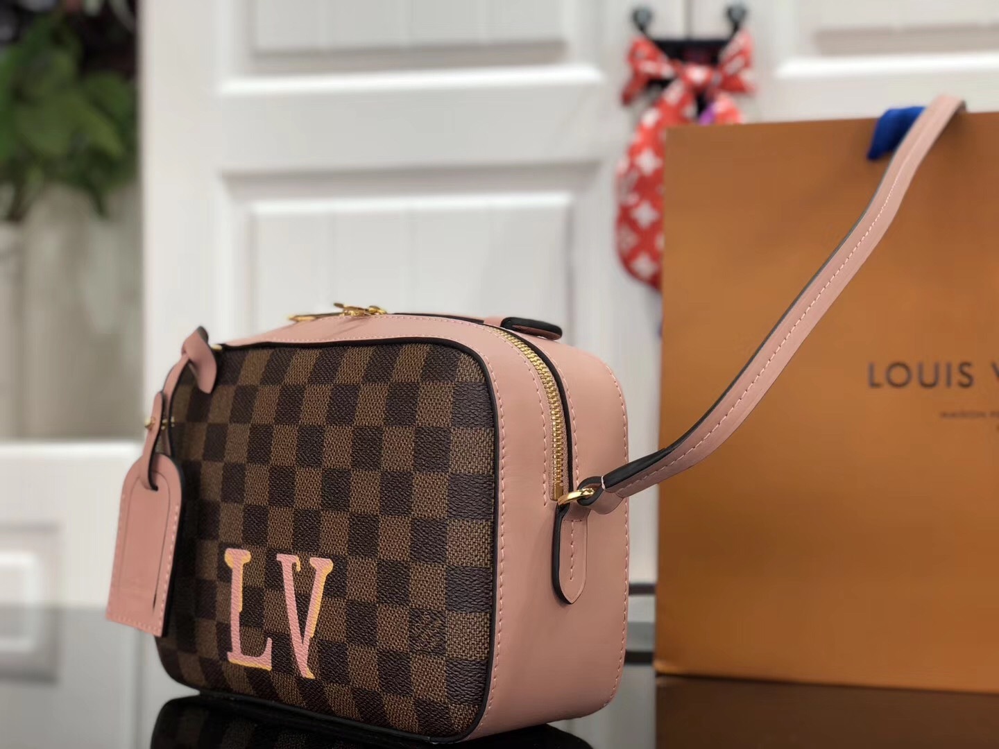 LV Damier Ebene Canvas Santa Monica Bag.