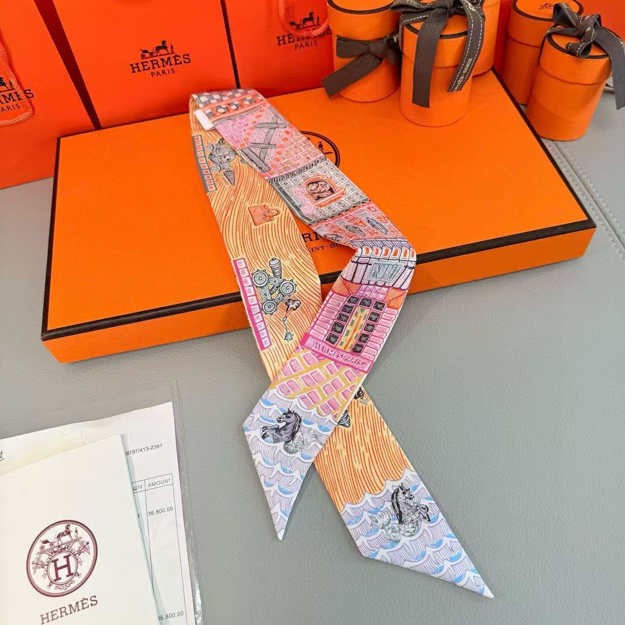 Hermès Super Silk Quest Twilly scarf