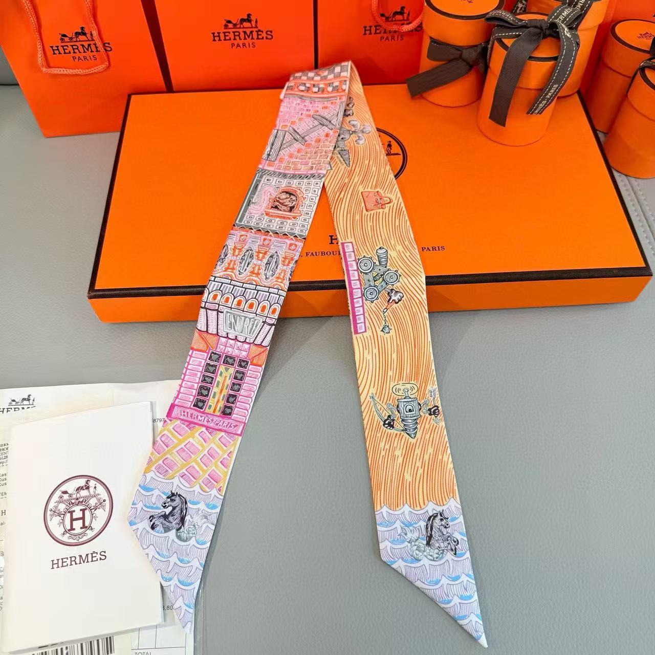 Hermès Super Silk Quest Twilly scarf