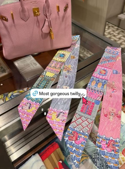 Hermès Super Silk Quest Twilly scarf