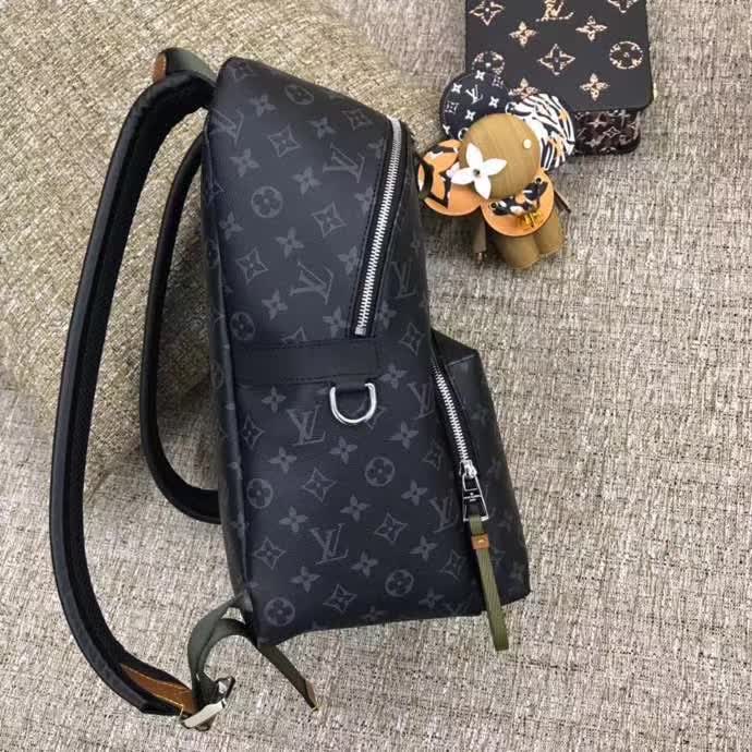 LV Discovery Backpack featuring the Monogram Eclipse canvas and a Gaston Labels leather patch