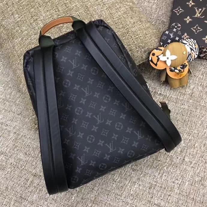 LV Discovery Backpack featuring the Monogram Eclipse canvas and a Gaston Labels leather patch