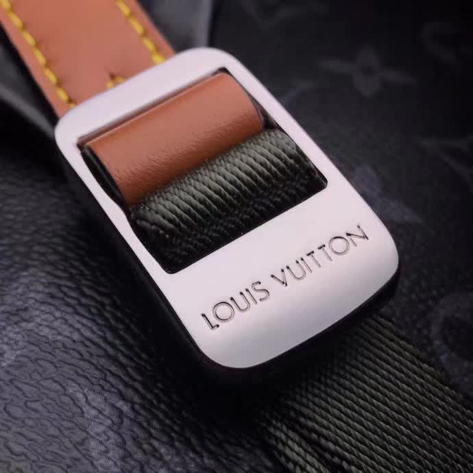 LV Discovery Backpack featuring the Monogram Eclipse canvas and a Gaston Labels leather patch