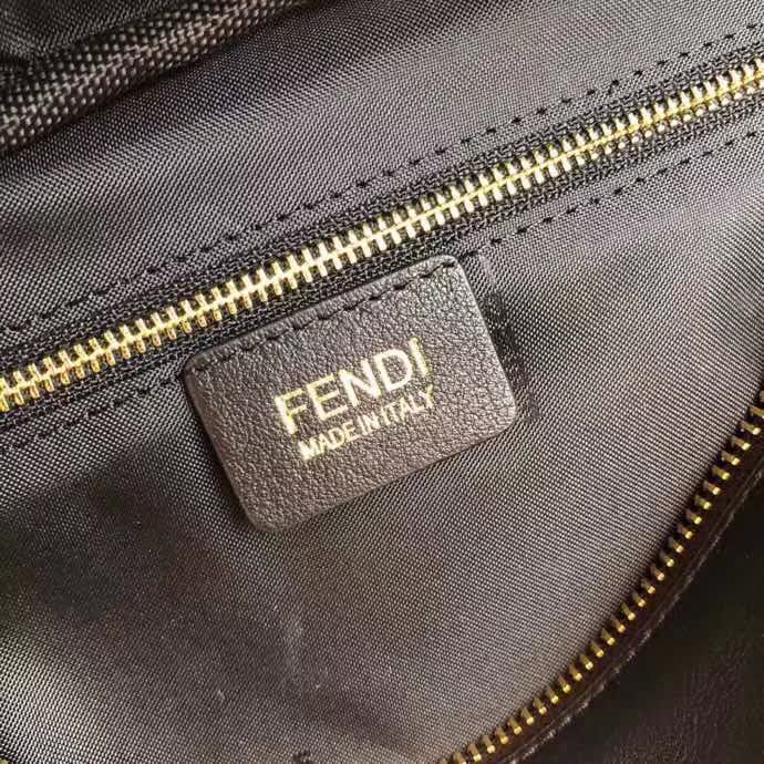 Fendi black buffed calfskin waist bag