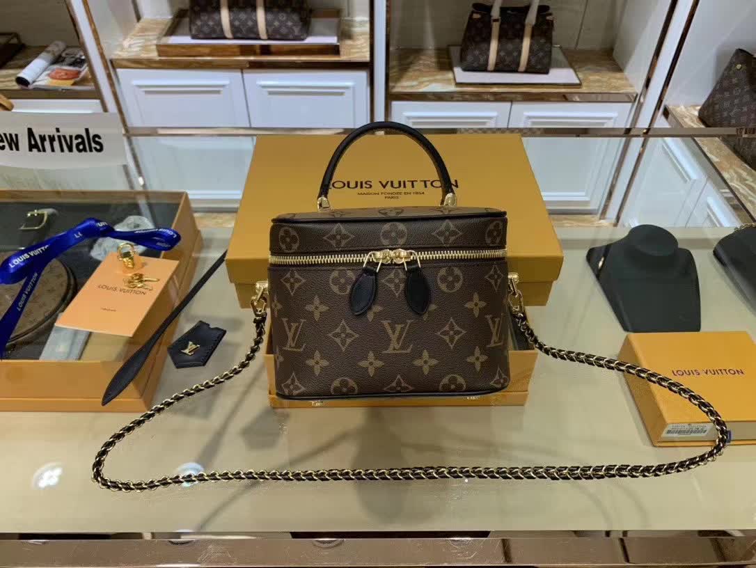 LV Vanity PM handbag in Monogram Reverse canvas