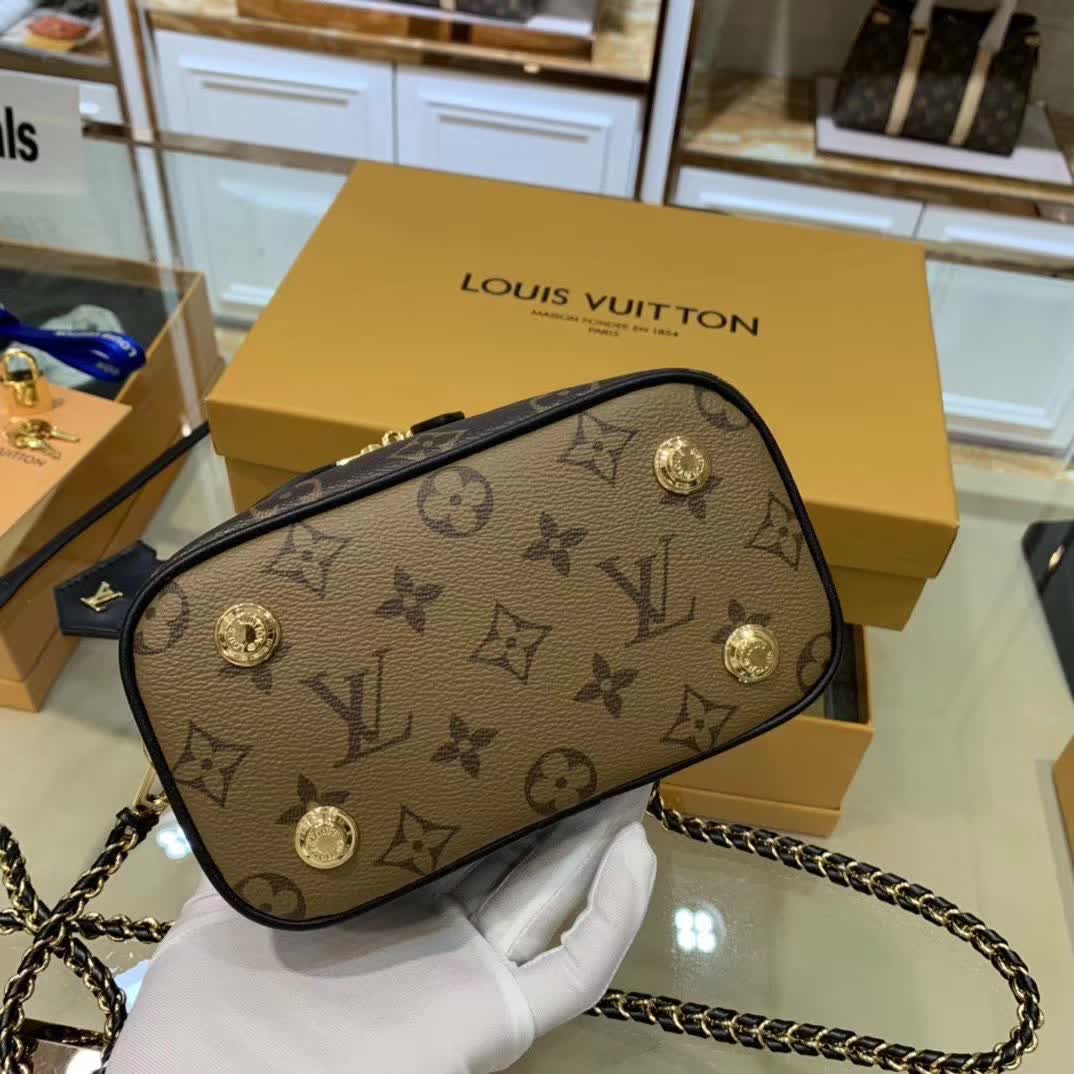 LV Vanity PM handbag in Monogram Reverse canvas
