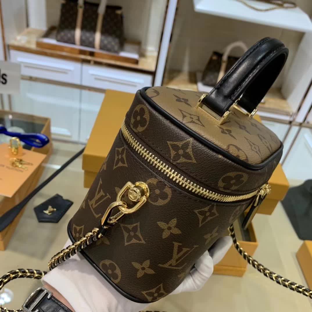 LV Vanity PM handbag in Monogram Reverse canvas