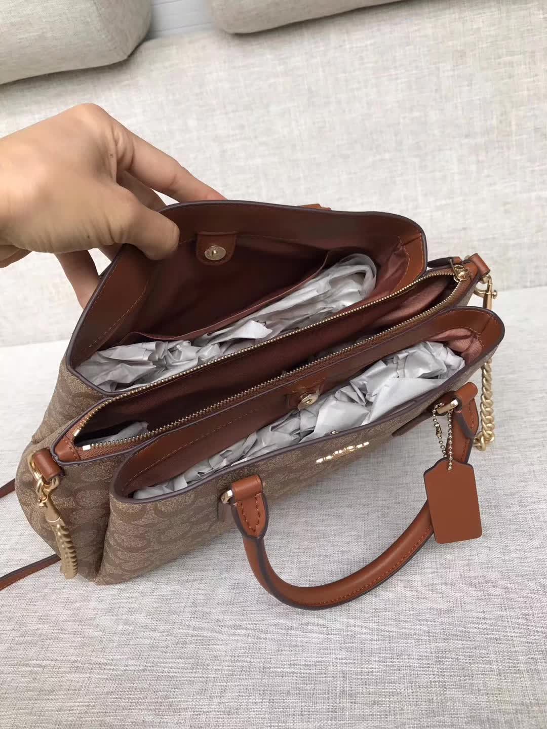 Coach Coach F29434 brown signature handbag