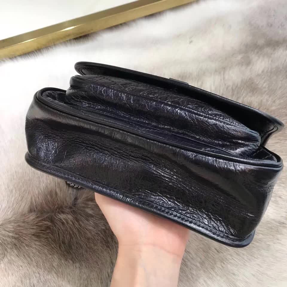 YSL Saint Laurent Niki Baby quilted crinkled-leather shoulder bag