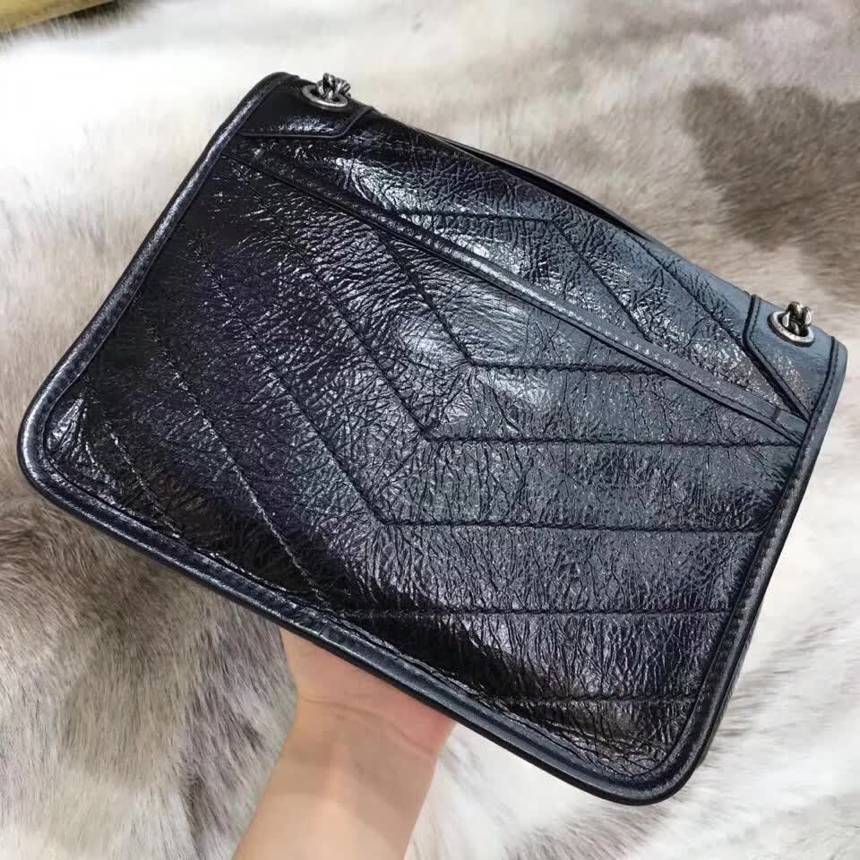 YSL Saint Laurent Niki Baby quilted crinkled-leather shoulder bag