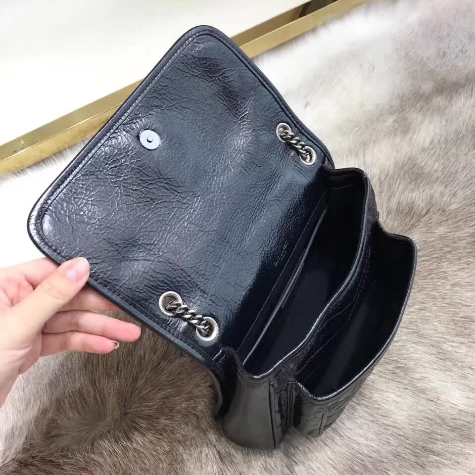 YSL Saint Laurent Niki Baby quilted crinkled-leather shoulder bag