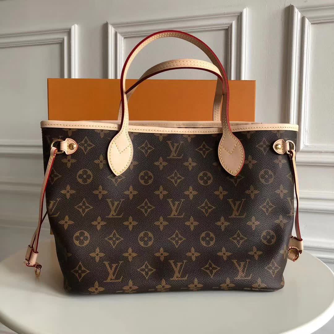 LV Neverfull handbag likely in the PM or MM size, crafted from the iconic monogram canvas