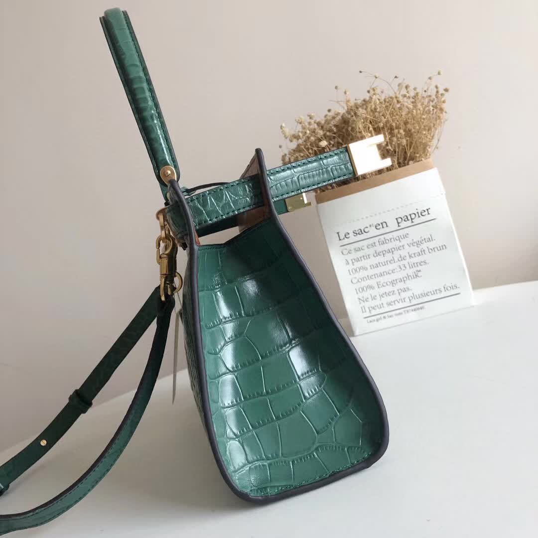 Hermes Lee Radziwill croc-embossed leather handbag