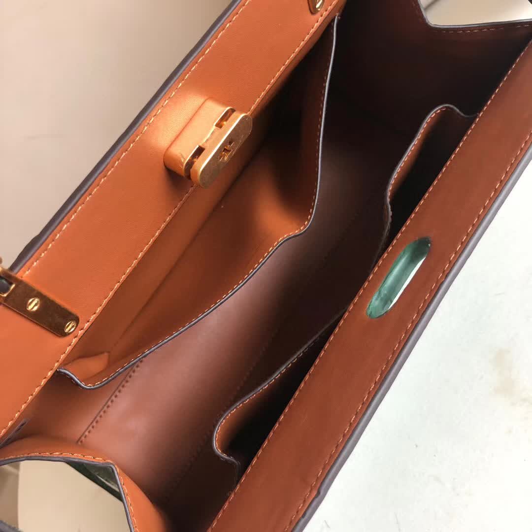 Hermes Lee Radziwill croc-embossed leather handbag