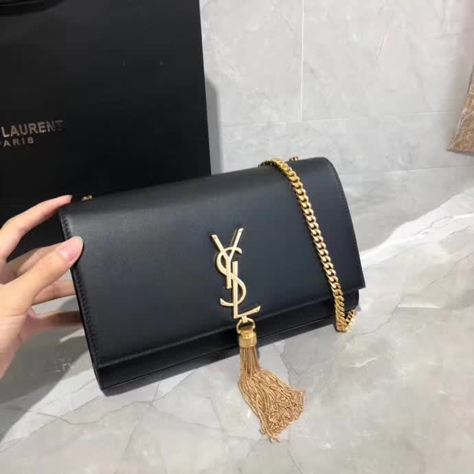 YSL Saint Laurent Kate Small Tassel Bag Handbag Black