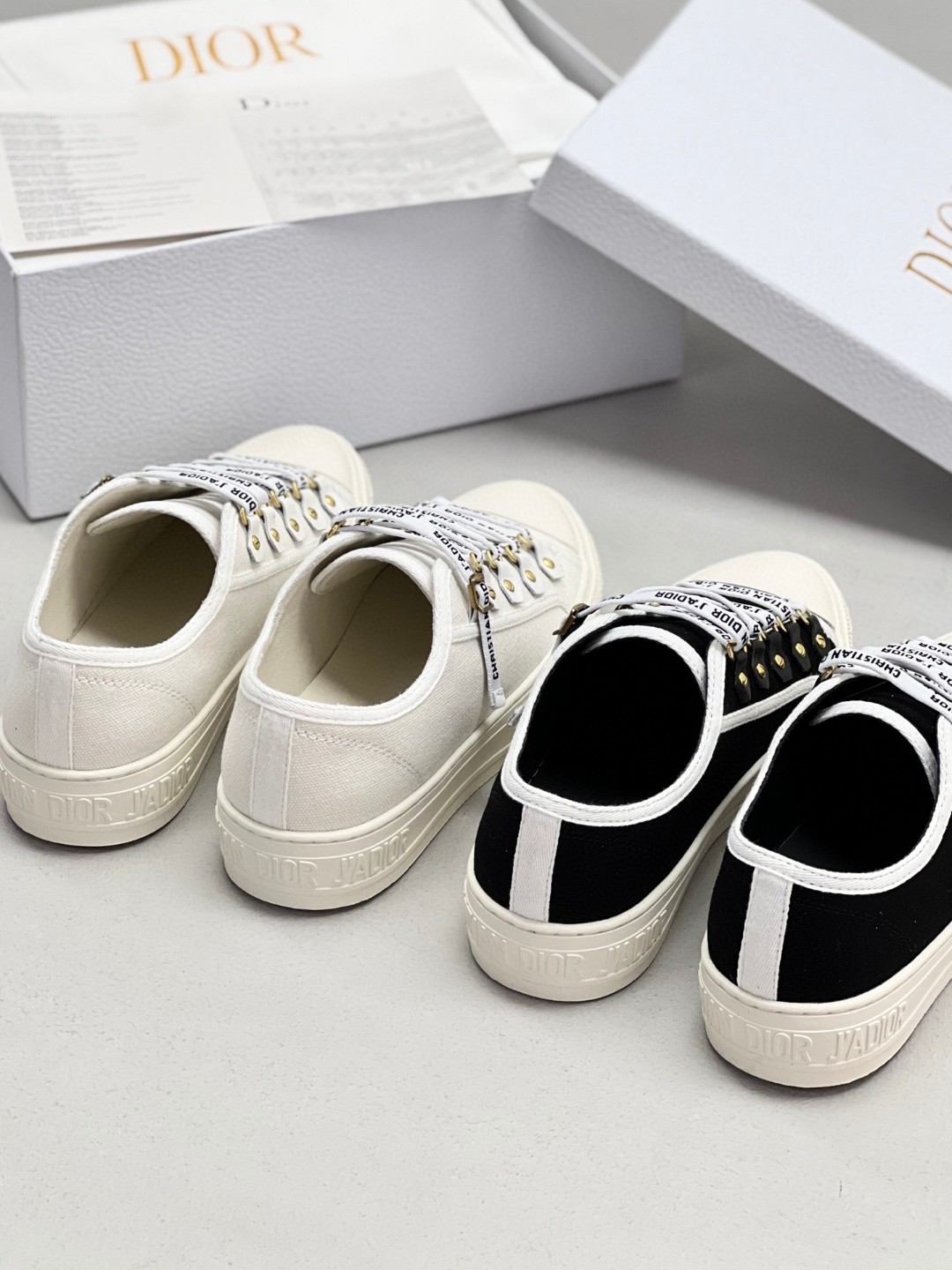 Dior Walk'n'Dior sneaker in black cotton canvas.