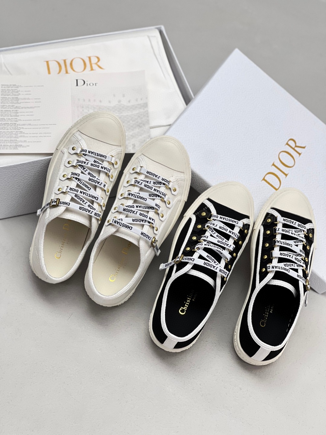 Dior Walk'n'Dior sneaker in black cotton canvas.