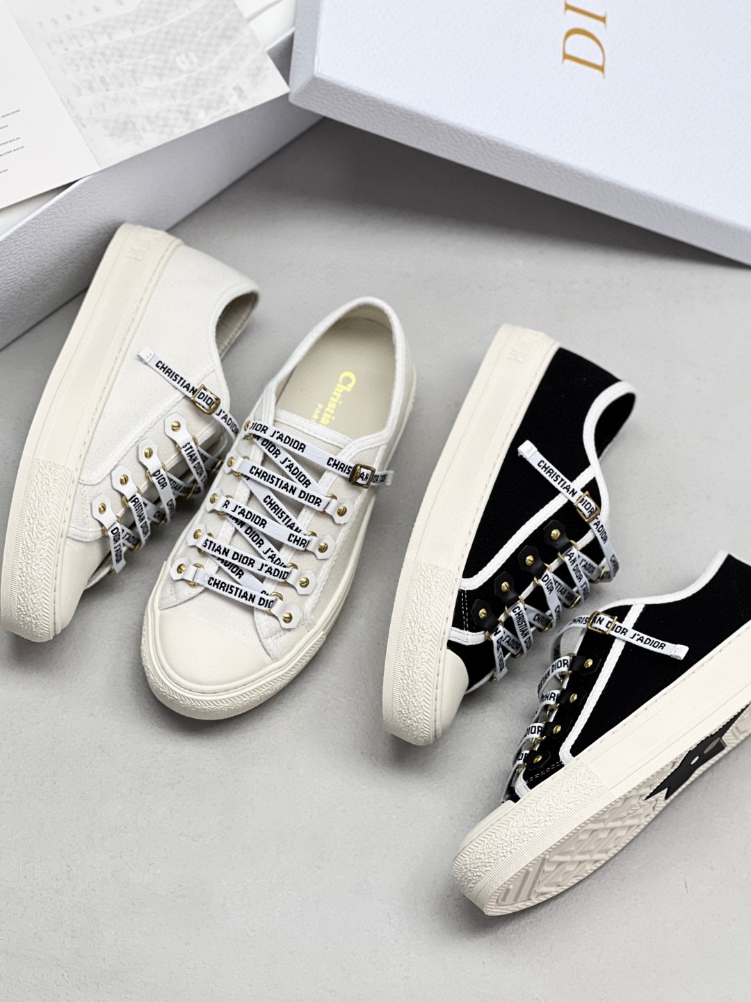 Dior Walk'n'Dior sneaker in black cotton canvas.