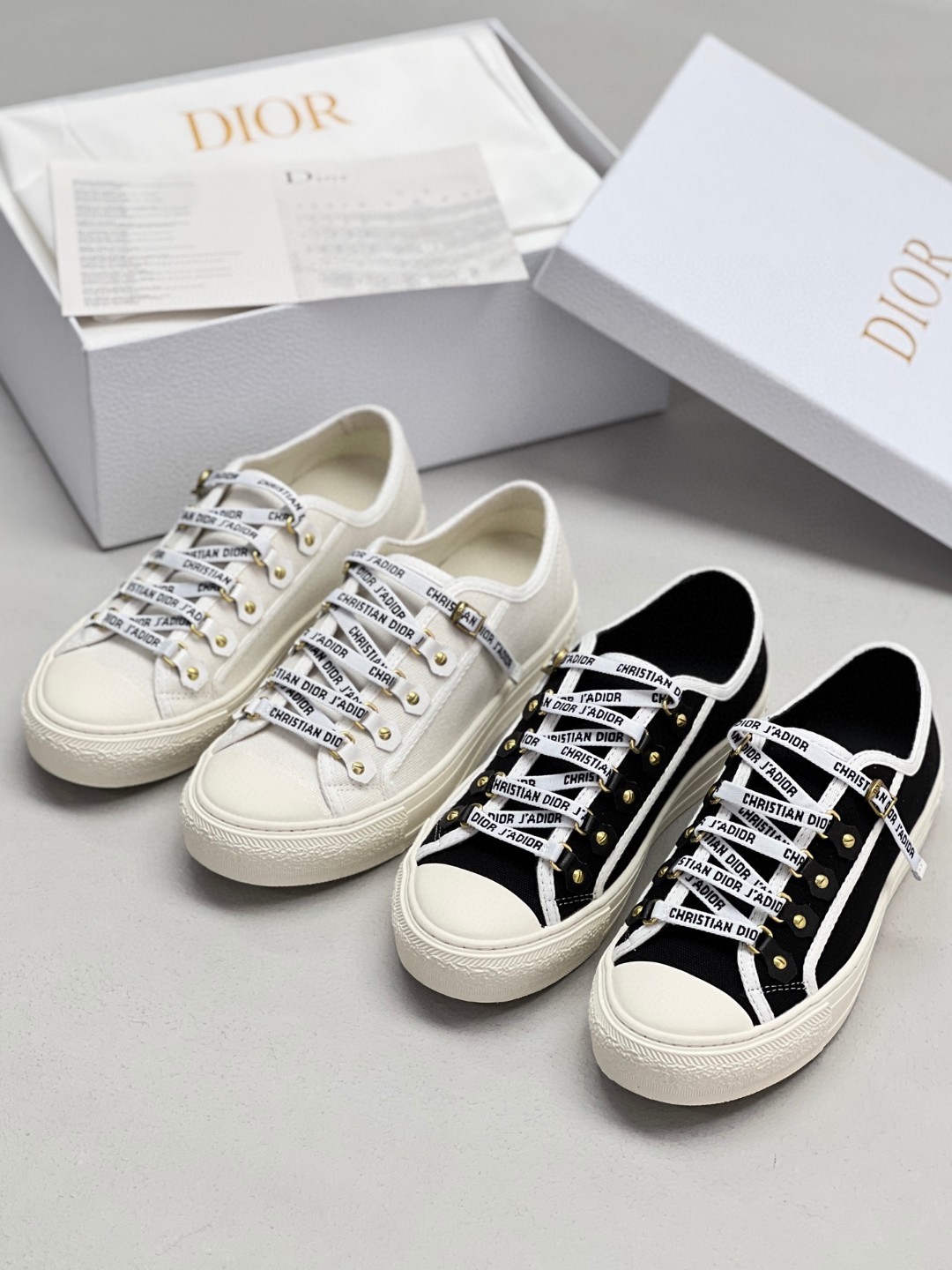 Dior Walk'n'Dior sneaker in black cotton canvas.
