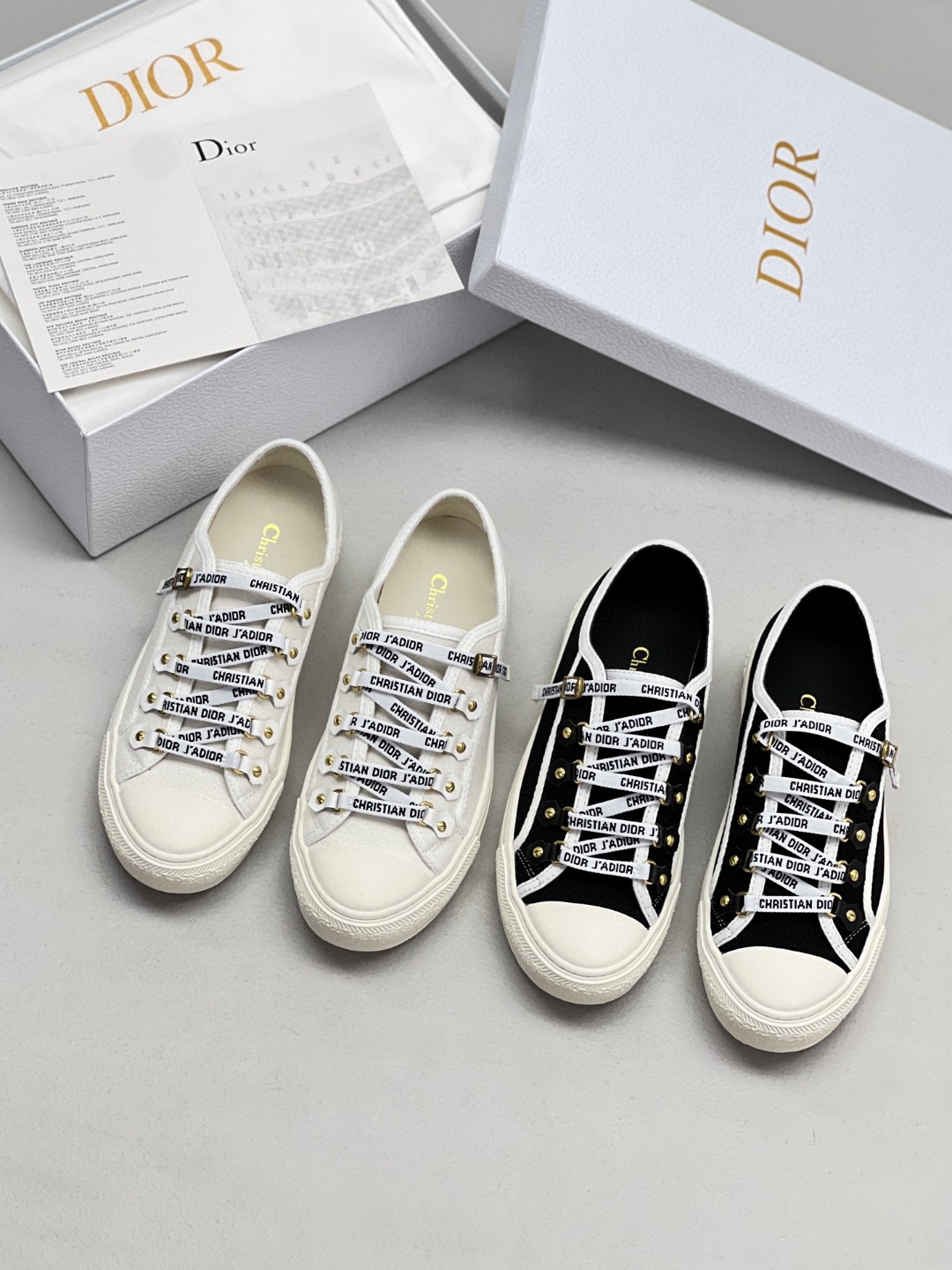 Dior Walk'n'Dior sneaker in black cotton canvas.