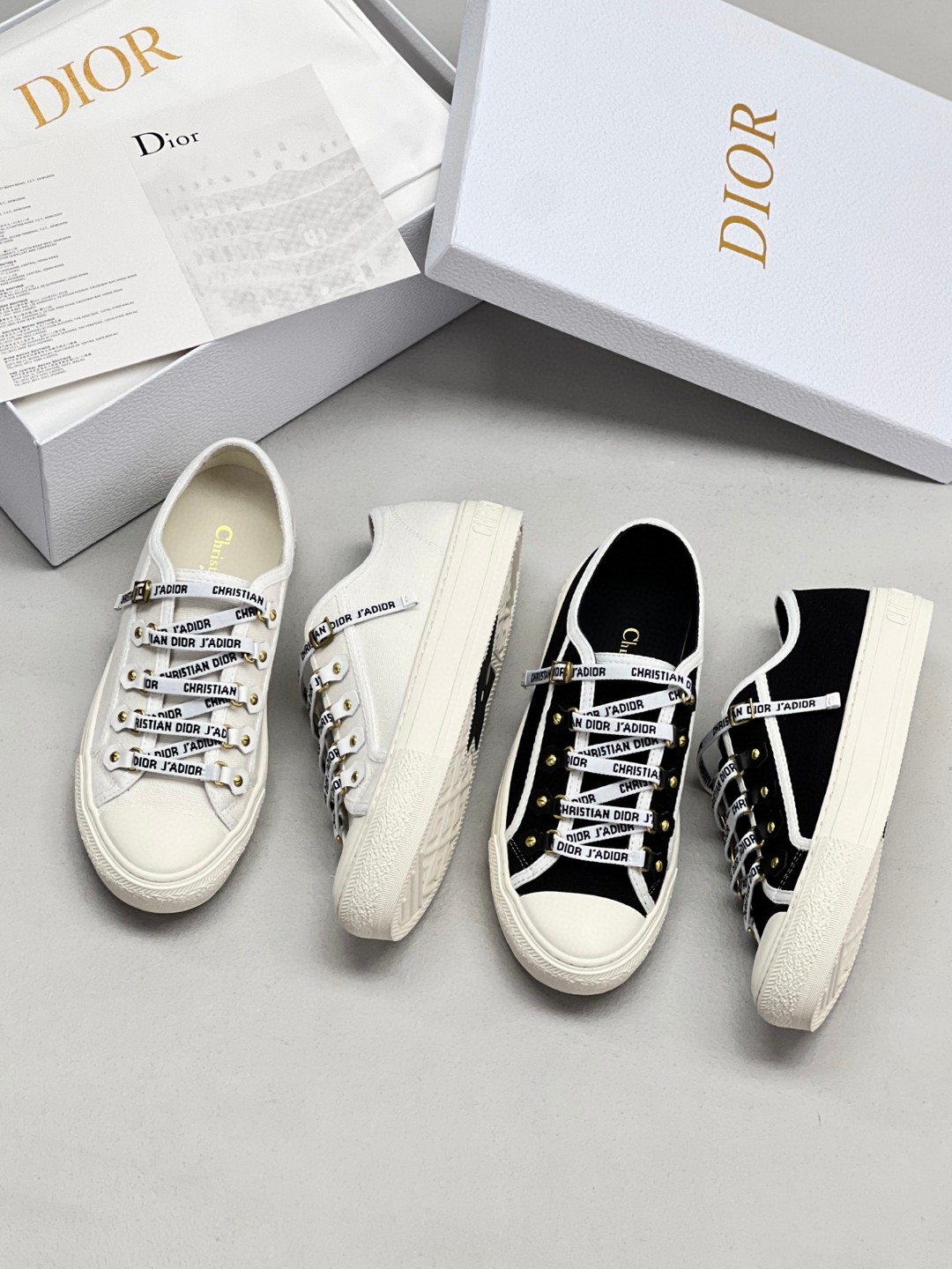 Dior Walk'n'Dior sneaker in black cotton canvas.
