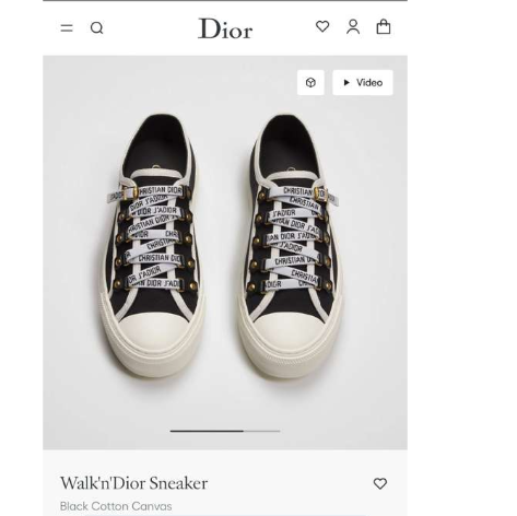 Dior Walk'n'Dior sneaker in black cotton canvas.