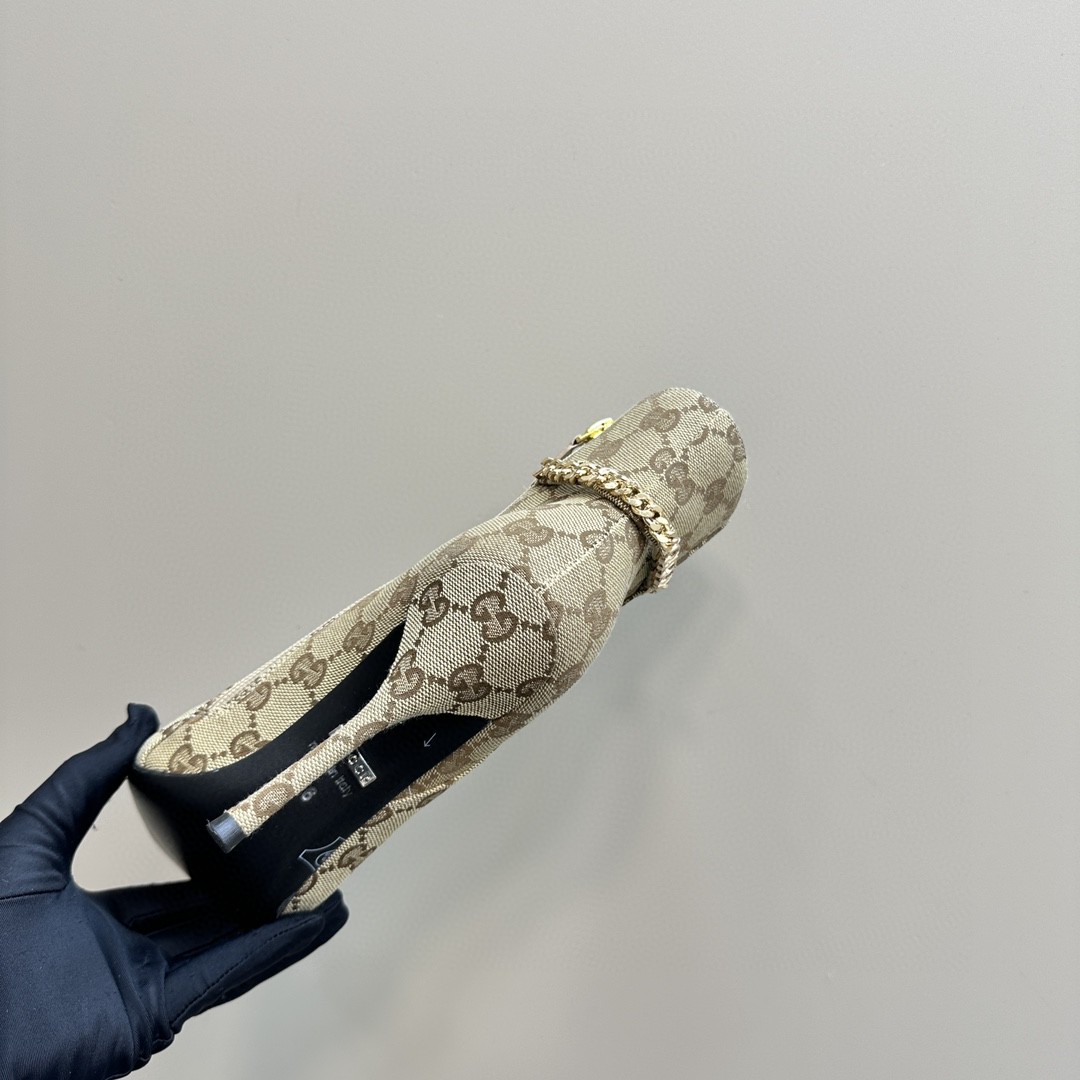 Gucci Women's Bombshell boots in beige GG canvas