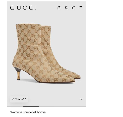 Gucci Women's Bombshell boots in beige GG canvas