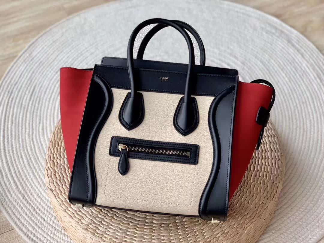 Celine Luggage Tote in a tricolor