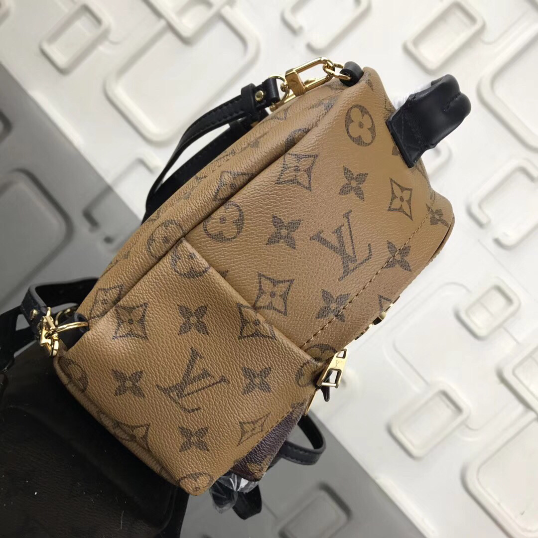 LV Palm Springs Mini Backpack in Monogram Reverse canvas
