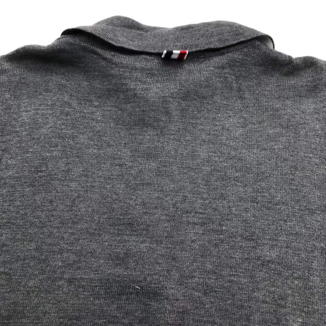 Thom Browne Merino Wool 4-Bar Polo Sweater