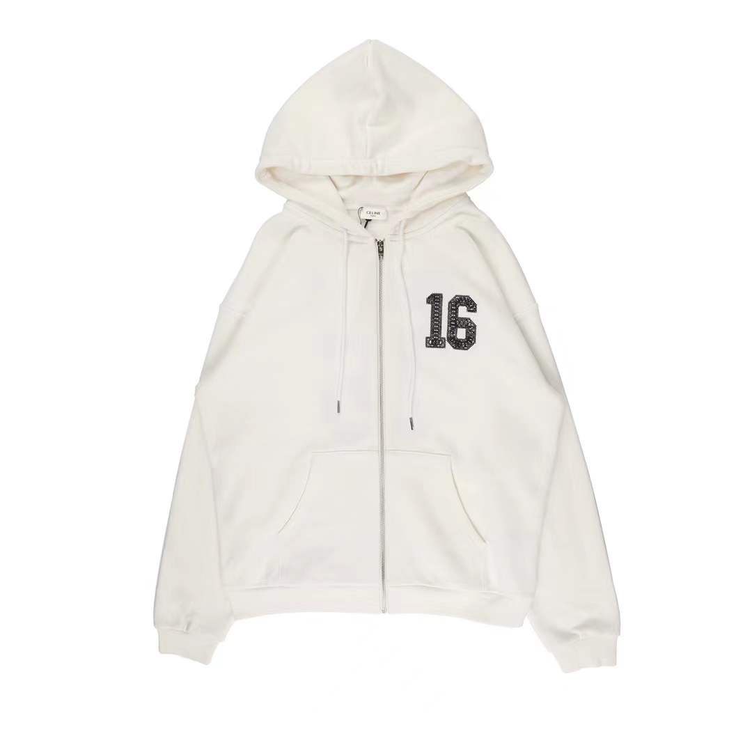 celine hoodie White