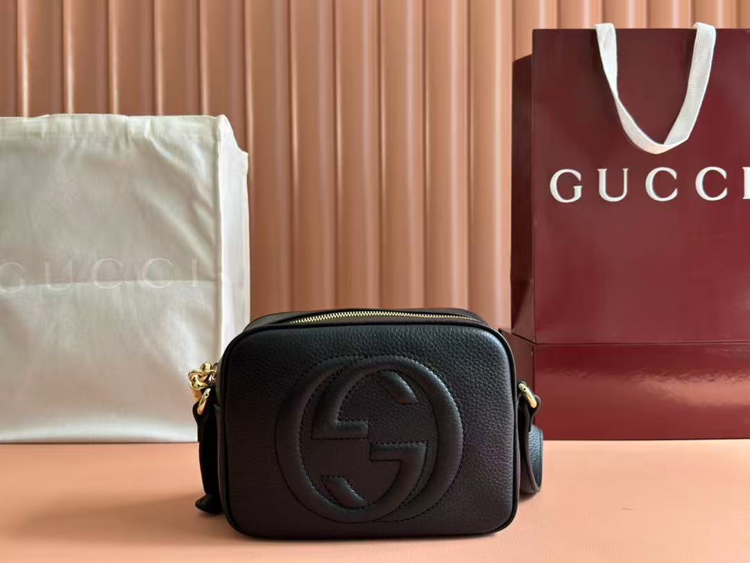 Gucci Leather Soho Small Disco Shoulder Bag Black Camera bag