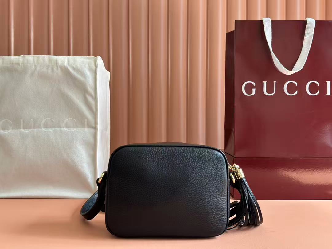 Gucci Leather Soho Small Disco Shoulder Bag Black Camera bag