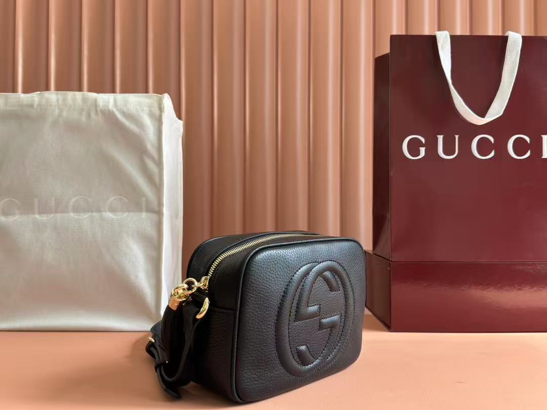 Gucci Leather Soho Small Disco Shoulder Bag Black Camera bag