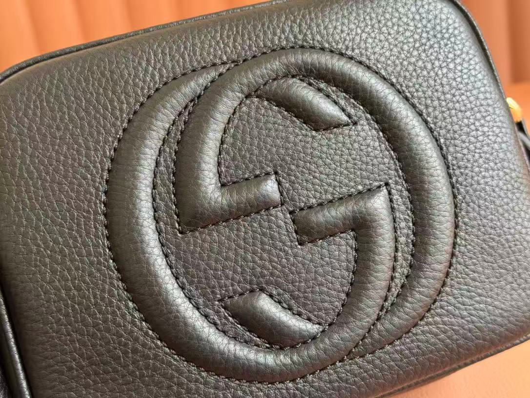 Gucci Leather Soho Small Disco Shoulder Bag Black Camera bag