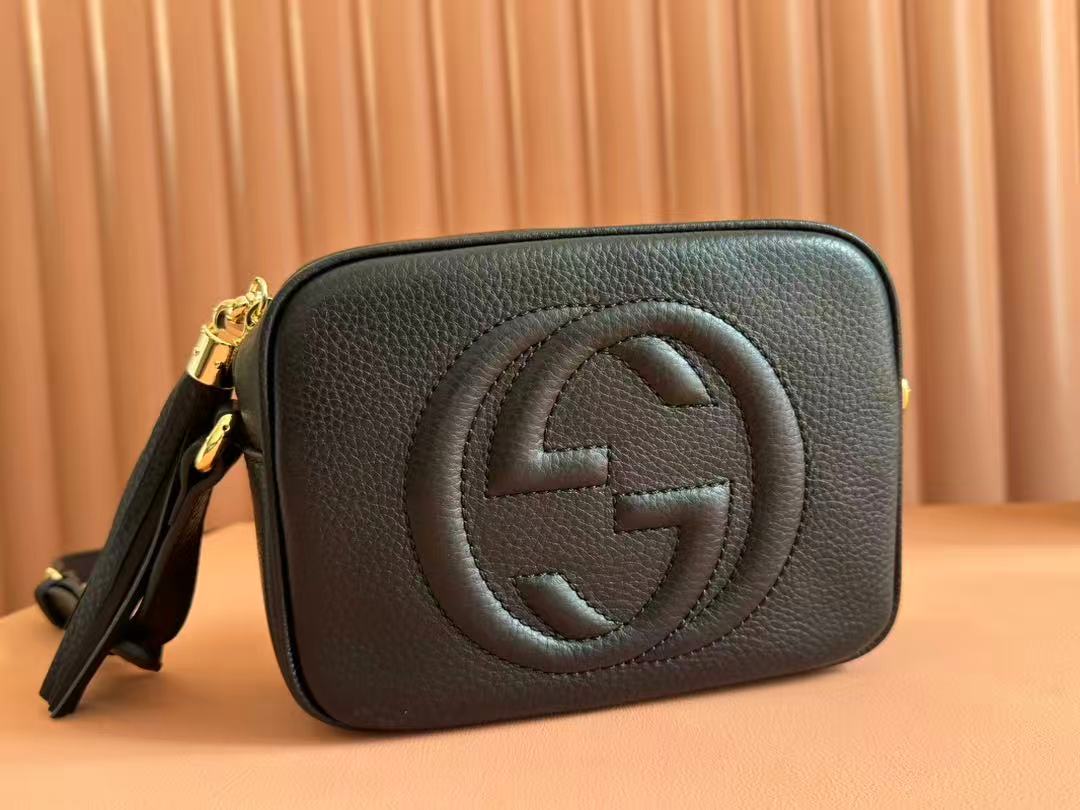 Gucci Leather Soho Small Disco Shoulder Bag Black Camera bag