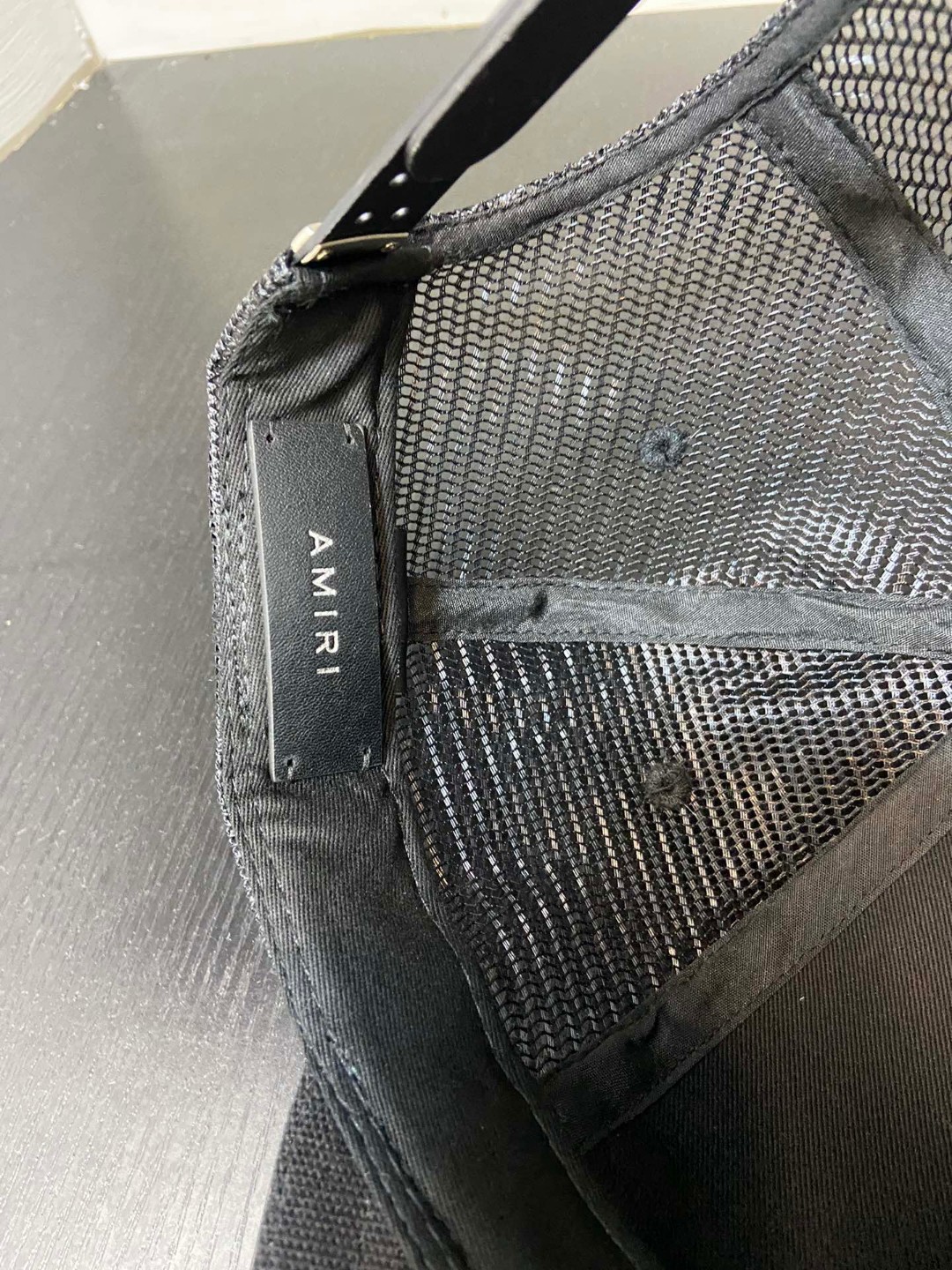 Amiri Three Star Patch Trucker Hat Black