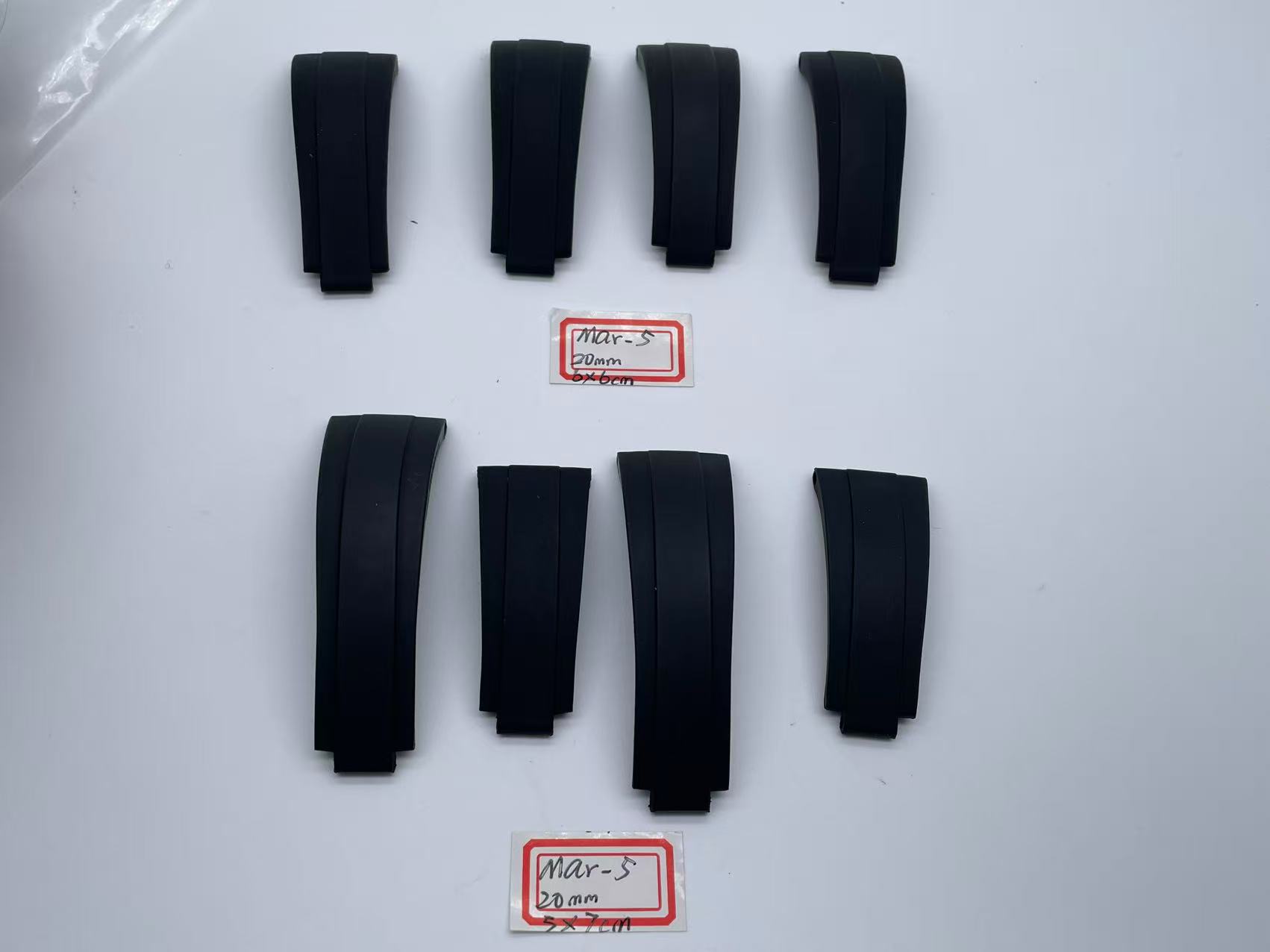 OysterFlex Black Rubber Strap 20mm 6x6cm