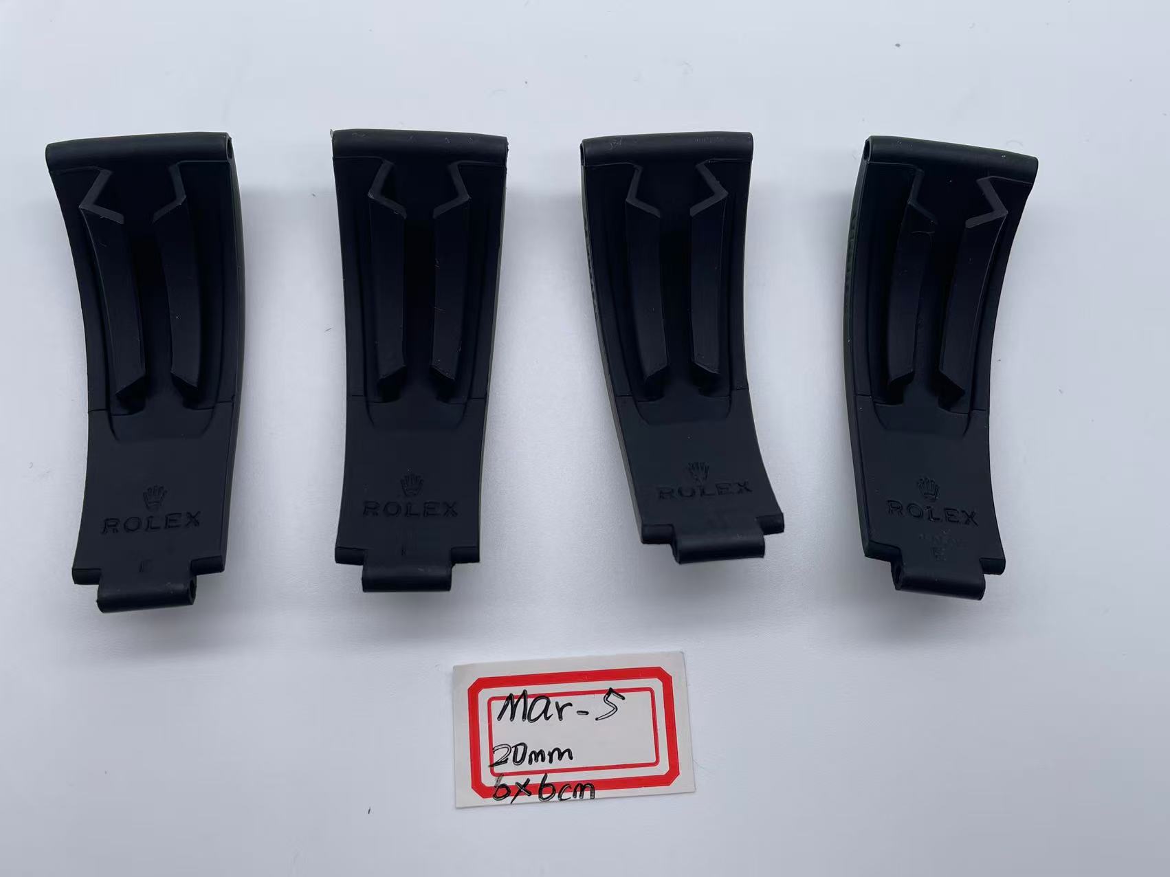 OysterFlex Black Rubber Strap 20mm 6x6cm