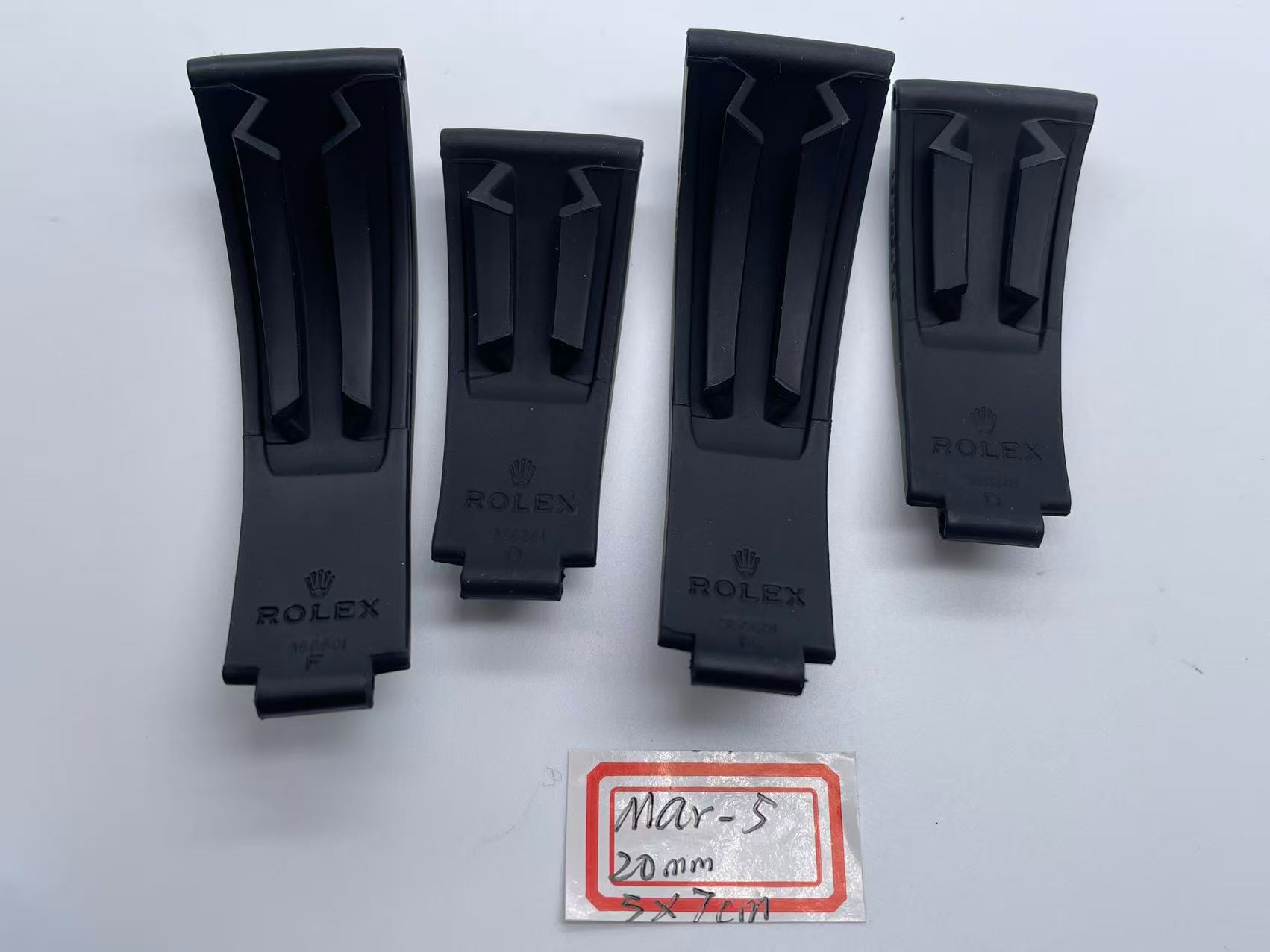 OysterFlex Black Rubber Strap 20mm 6x6cm