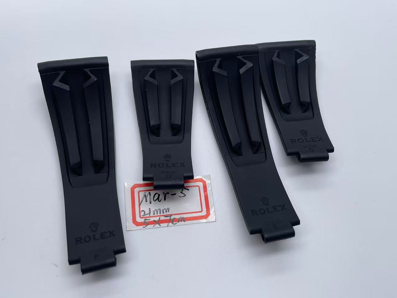 OysterFlex Black Rubber Strap 20mm 6x6cm