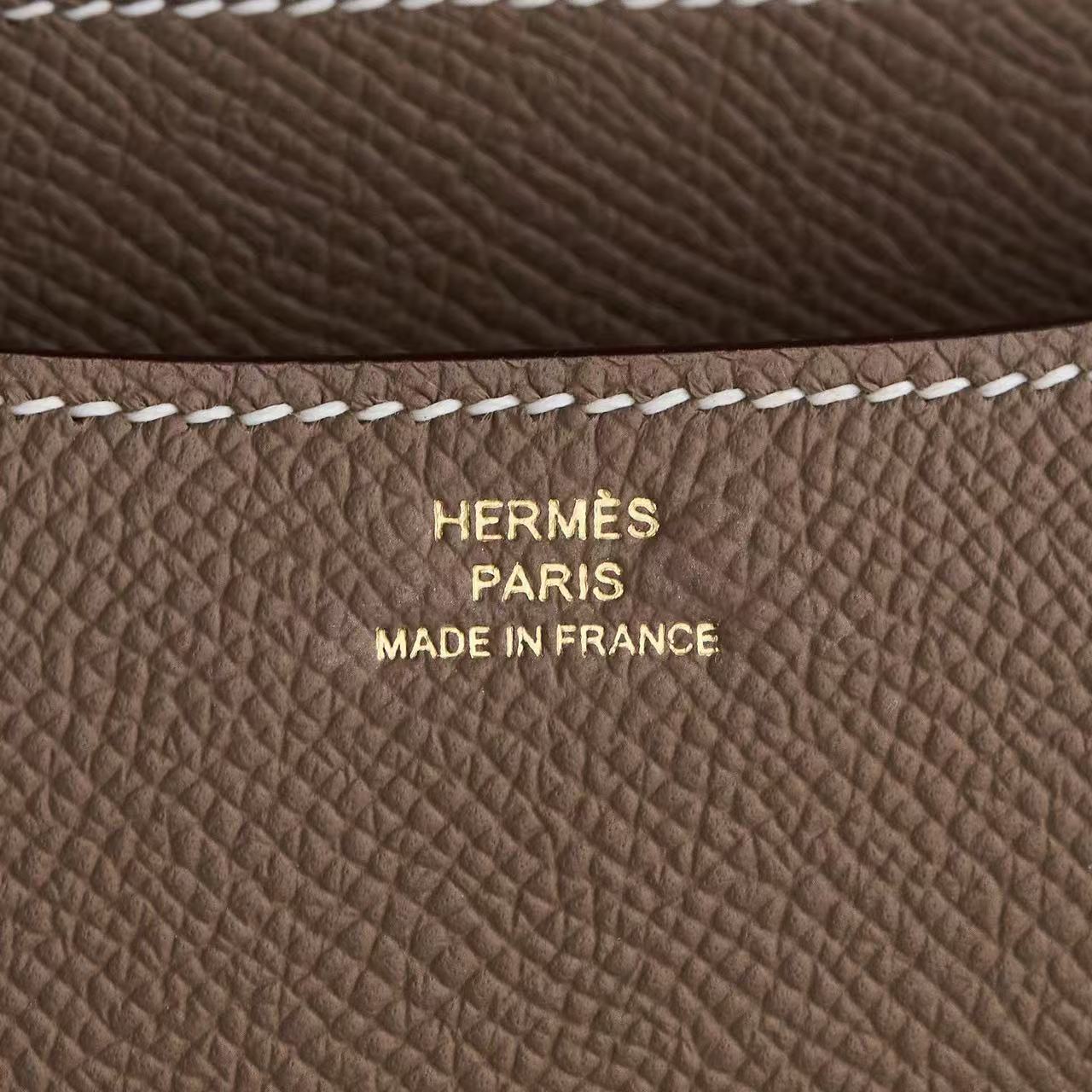 Hermès Constance 18 Shoulder Bag in Etoupe Epsom leather with gold hardware