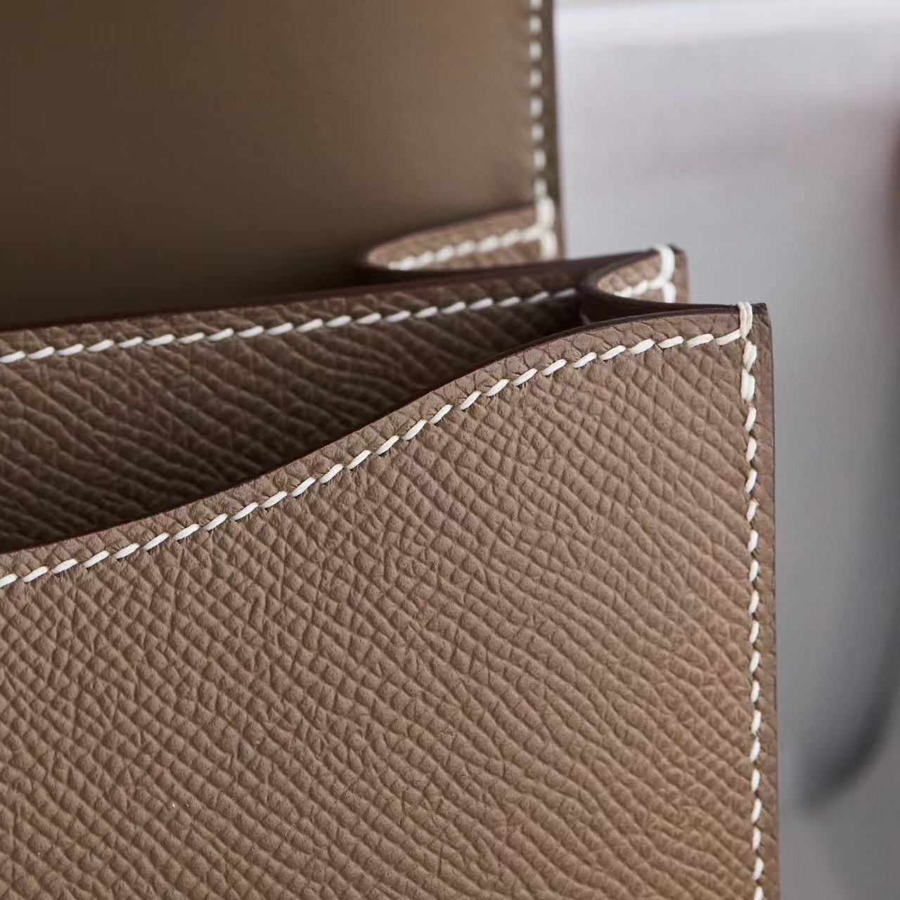 Hermès Constance 18 Shoulder Bag in Etoupe Epsom leather with gold hardware