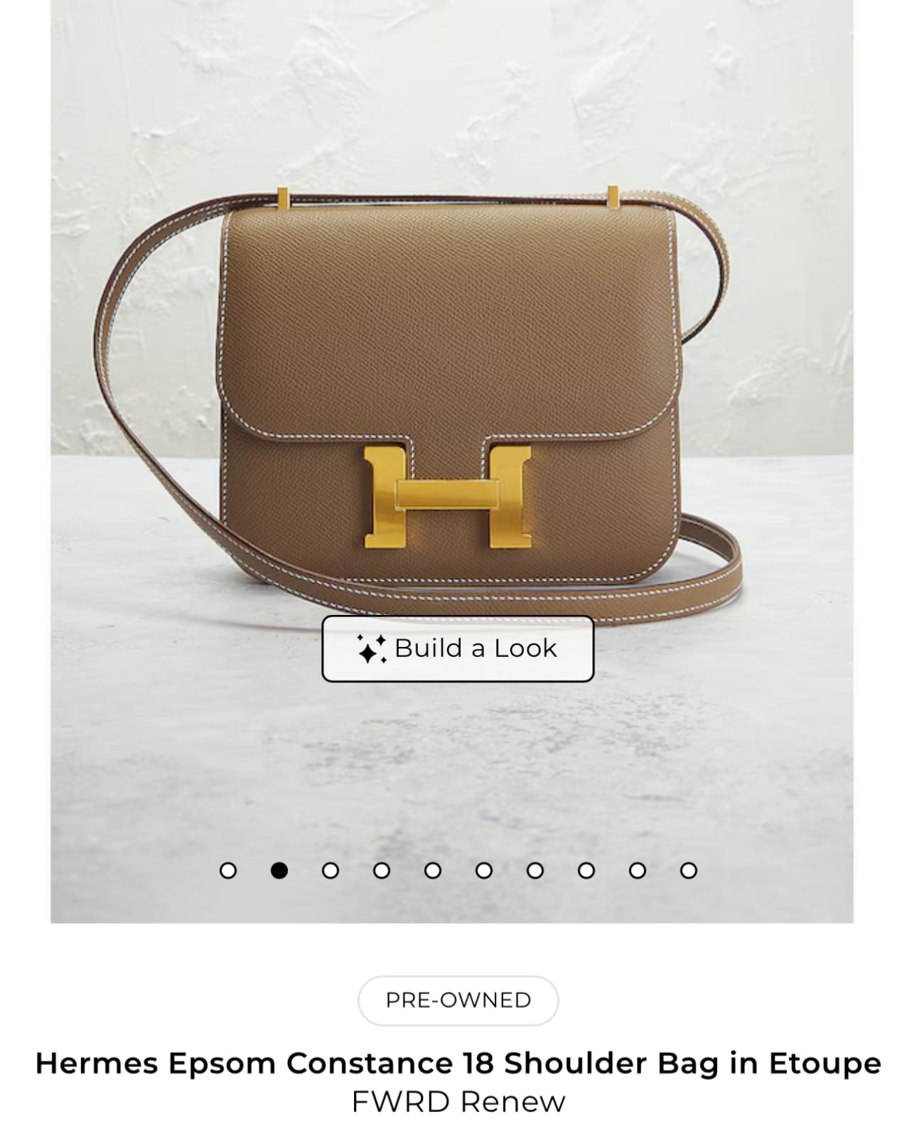 Hermès Constance 18 Shoulder Bag in Etoupe Epsom leather with gold hardware