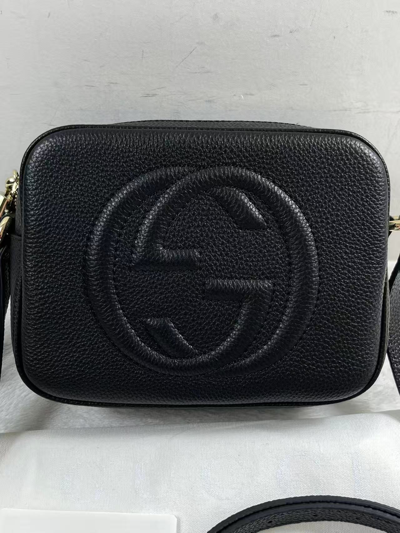 Gucci Leather Soho Small Disco Shoulder Bag Black Camera bag