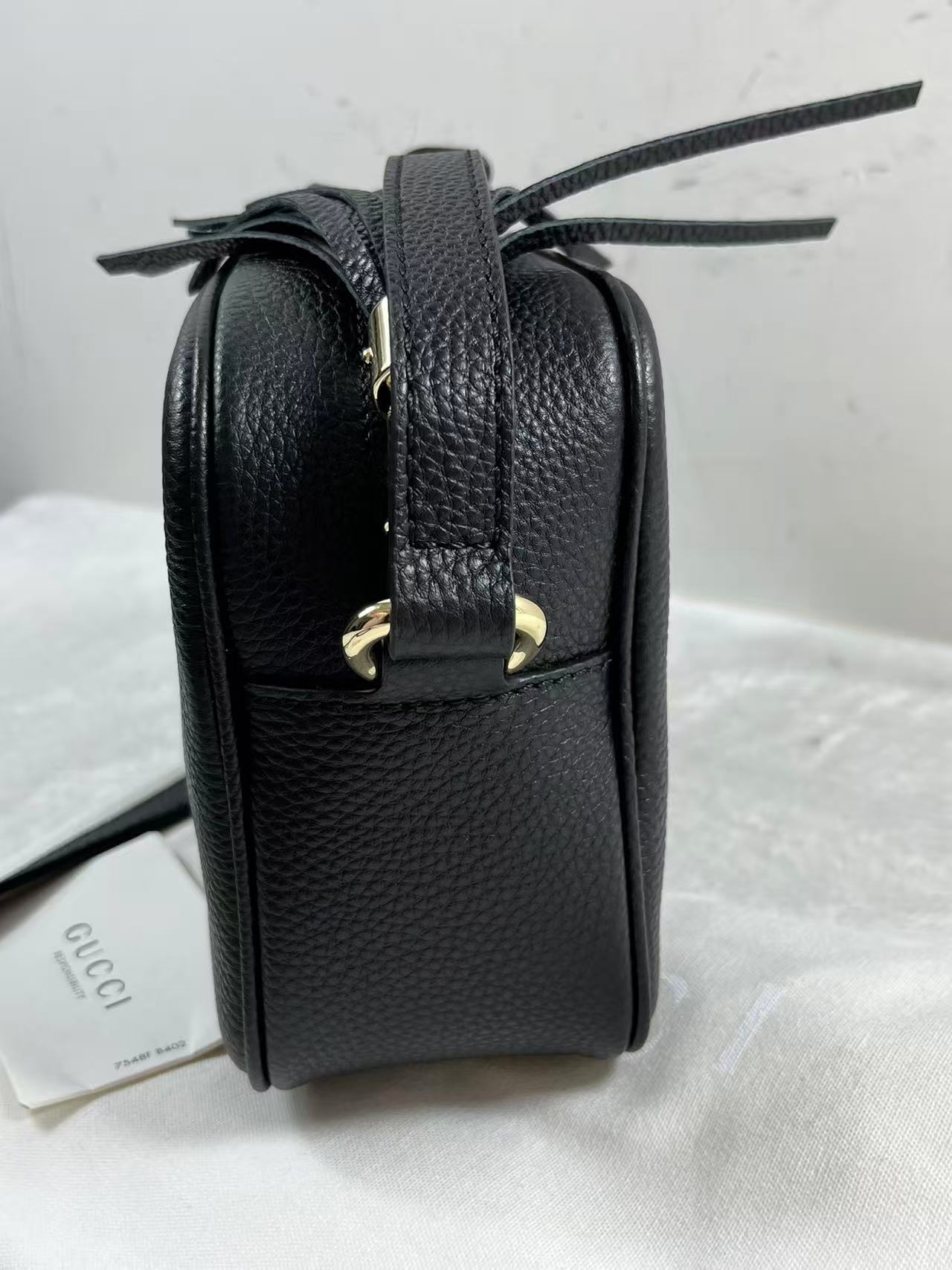 Gucci Leather Soho Small Disco Shoulder Bag Black Camera bag